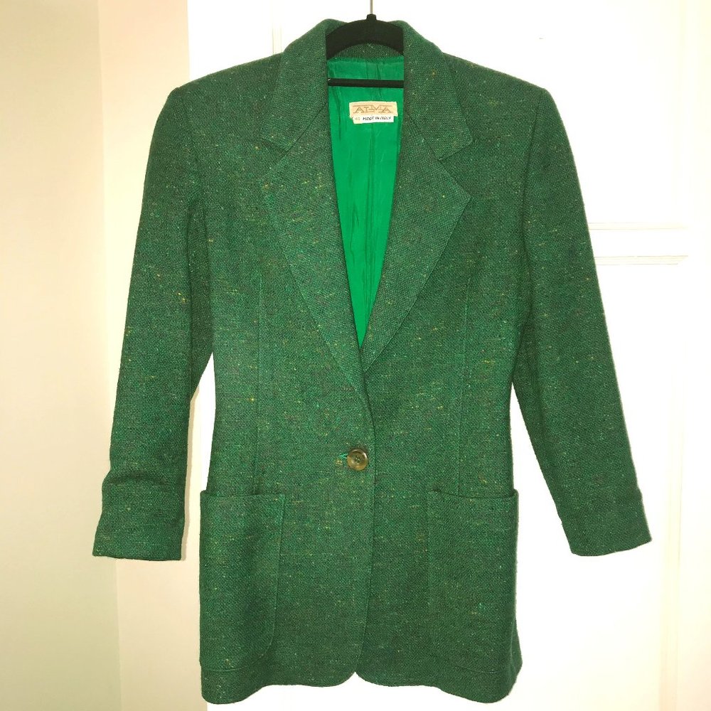 Vintage Italian green tweed jacket
